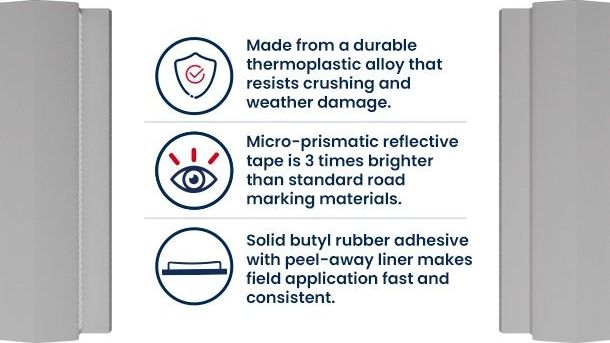 One-Way Road Reflector | White