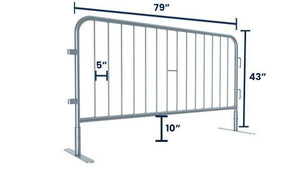 6.5 ft Metal Barricade Bundle and Transportation Cart 