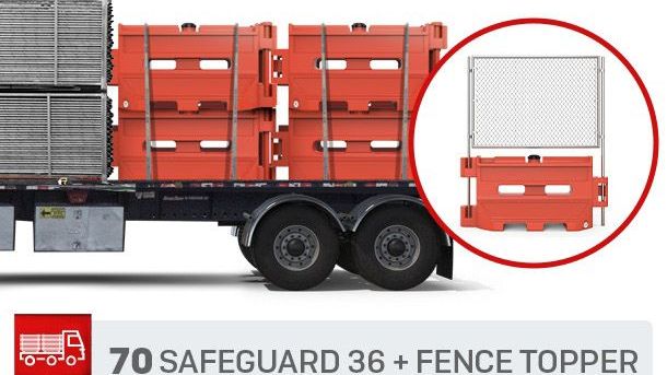 SafeGuard 36 + Fence Topper | Water Barricades Truckload