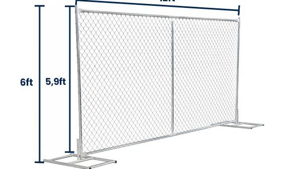 6’ x 12’ Economy Chain-Link Temporary Fence | Truckload