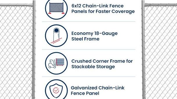 6’ x 12’ Economy Chain-Link Temporary Fence Panel