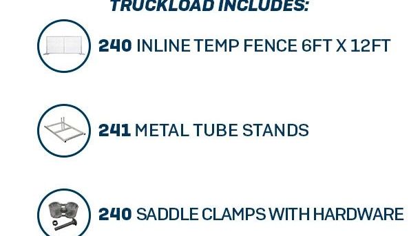 6’ x 12’ Chain-Link Temporary Fence | Inline | Truckload