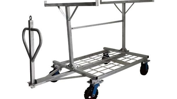 7.5 ft Metal Barricade Bundle and Transportation Cart