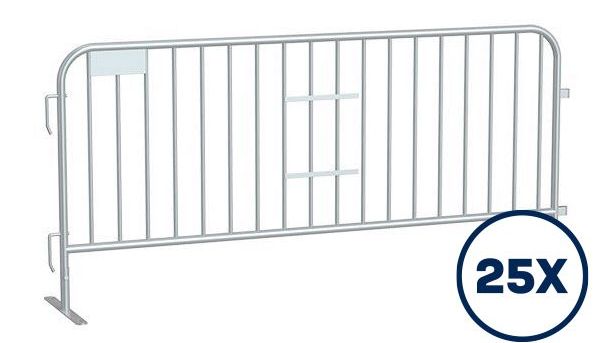 7.5 ft Metal Barricade Bundle and Transportation Cart