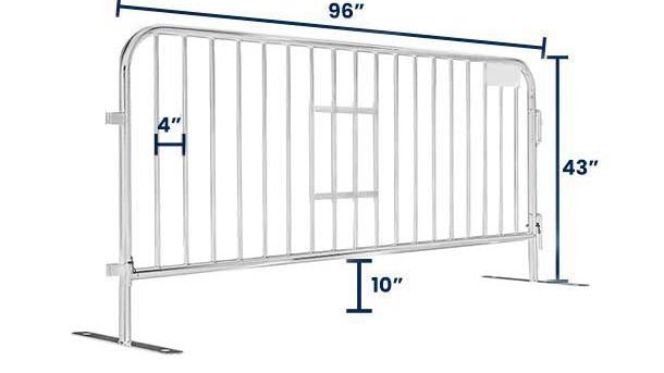 8 ft Metal Barricade | Feet Options | Hot Dip Galvanized