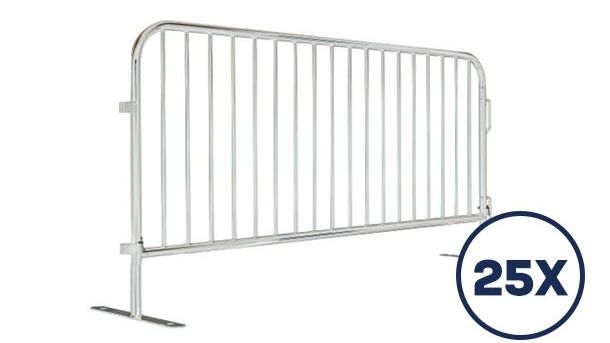 8 ft Metal Barricade Bundle and Transportation Cart