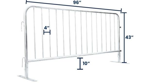 8 ft Metal Barricade Bundle and Transportation Cart