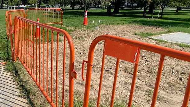 8 ft Metal Barricade | Powder Coated Orange