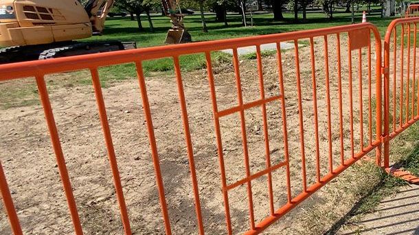 8 ft Metal Barricade | Powder Coated Orange