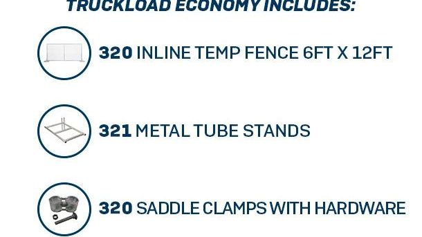 6’ x 12’ Economy Chain-Link Temporary Fence | Truckload