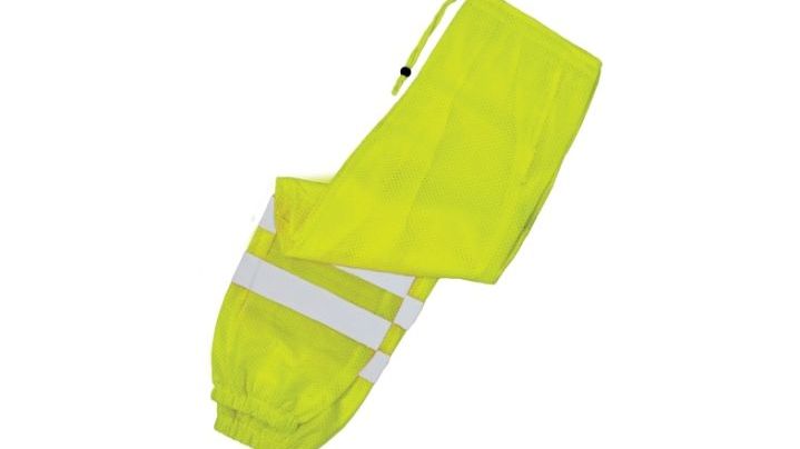 Drawstring Waist Mesh Pants - Lime