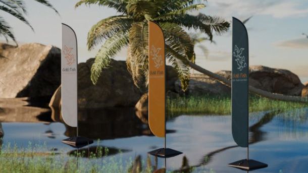 Universal Floating Sign Base for Flags