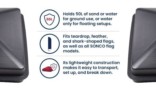 Universal Floating Sign Base for Flags