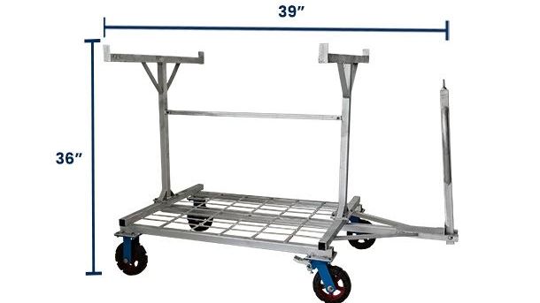 Metal Barricade Cart with Large Wheels