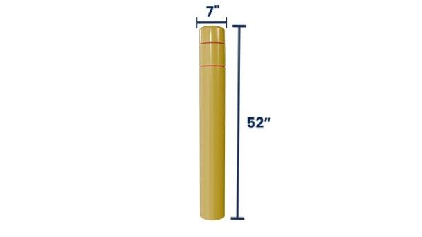 7" x 52” Bollard Cover | Reflective Stripes Options & Flat Top 