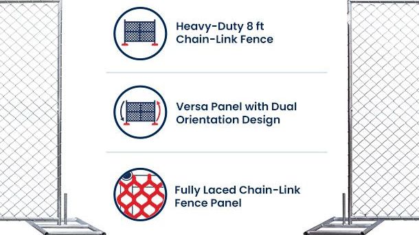 8’ x 10’ Chain-Link Temporary Fence Panel | Versa