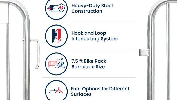 7.5 ft Metal Barricade | Feet Options | Heavy-Duty