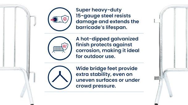  7 ft Metal Barricade | Heavy-Duty | Truckload