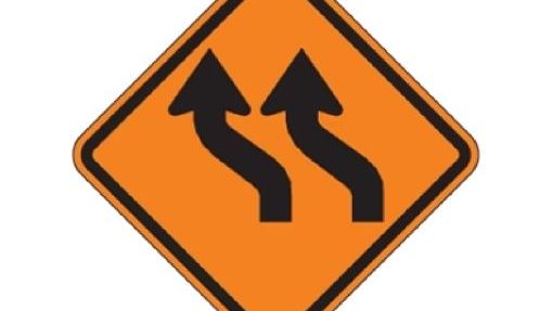 reverse-curve-left-(rus)-roll-up-sign-orange-traffic-sign-prod-front-part-ss-p-1