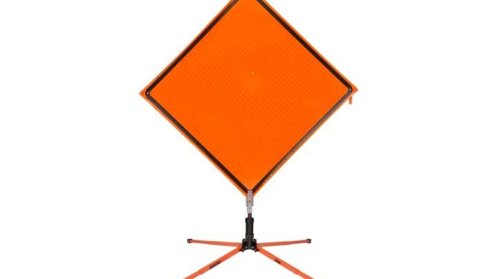 single-spring-safety-sign-stand -roll up sign-roadway-safety-application-ss-p-front