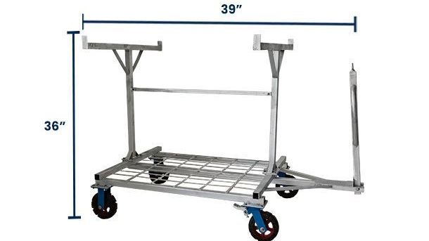 8 ft Metal Barricade Bundle and Transportation Cart