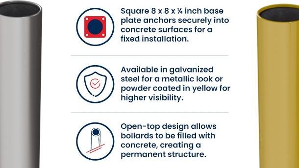 Fixed Bollard Posts | Concrete Fillable