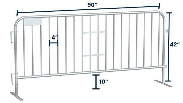 7.5 ft Metal Barricade | Feet Options | Heavy-Duty
