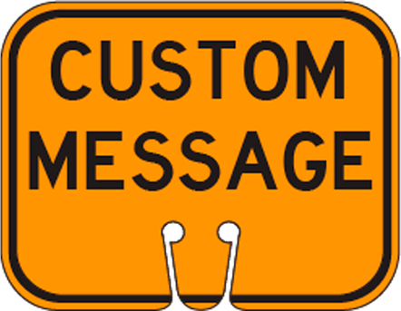 Safety Cone Signs – Single Clip, Orange & White