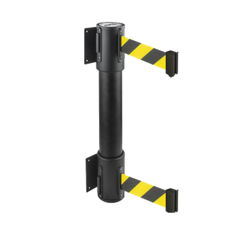13'L Retractable Double Belt Barrier | Wall Mounted