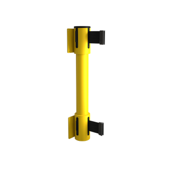 15'L Retractable Double Belt Barrier | Wall Mounted