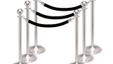 Stanchion Bundle - (6) Ball Top Dome Base Posts with (4) 6’L Velour Ropes