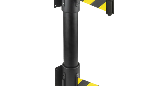 13'L Retractable Double Belt Barrier | Wall Mounted