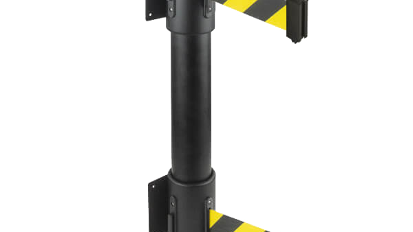 15'L Retractable Double Belt Barrier | Wall Mounted