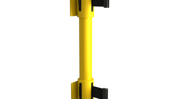 15'L Retractable Double Belt Barrier | Wall Mounted