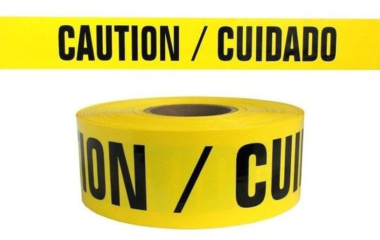 CUIDADO / CAUTION Yellow Barricade Tape