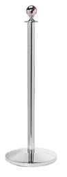 Polished Stainless Ball Top Stanchion Post with Sloped Base