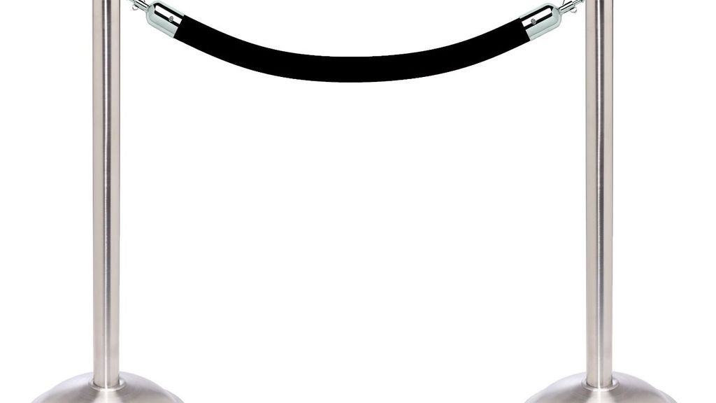 Stainless Steel Flat Top Stanchion Kit with 6'L Velour Rope & Dome Base