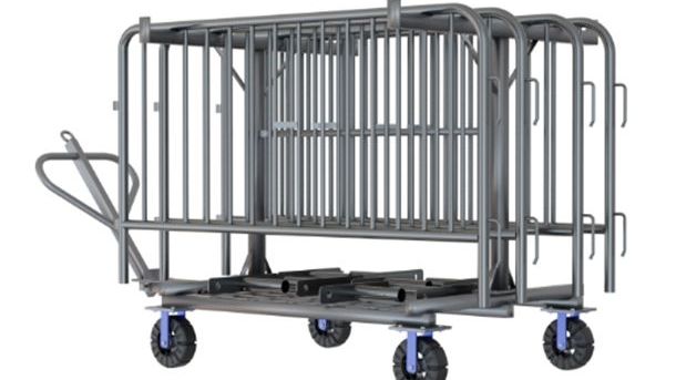 6.5 ft Metal Barricade Bundle and Transportation Cart 