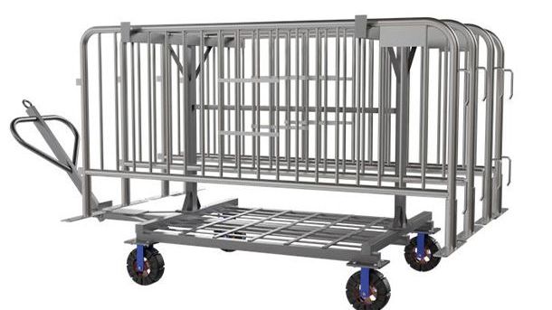 7.5 ft Metal Barricade Bundle and Transportation Cart