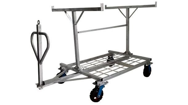 Metal Barricade Cart with Large Wheels