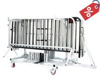 6.5 ft Metal Barricade Bundle and Transportation Cart 