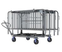 7.5 ft Metal Barricade Bundle and Transportation Cart