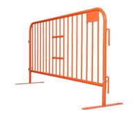 7.5 ft Metal Barricade Orange | Flat Feet | Heavy-Duty