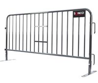 7.5 ft Metal Barricade Black | Flat Feet | Heavy-Duty 