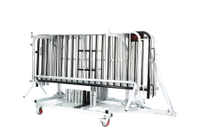 6.5 ft Metal Barricade Bundle and Transportation Cart 