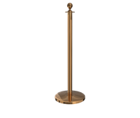 Polished Brass Ball Top Stanchion Post with Sloped Base