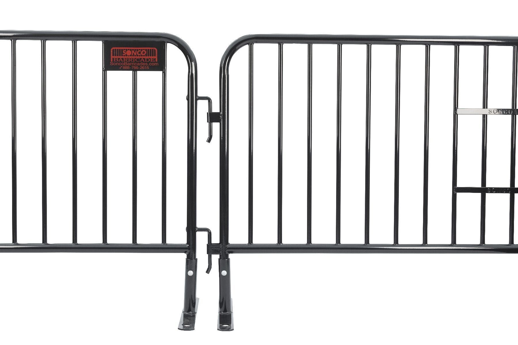 Heavy Duty Interlocking Metal Barricade 7.5 ft DuraGuard S-220 Powder Coated Finish VIP Black
