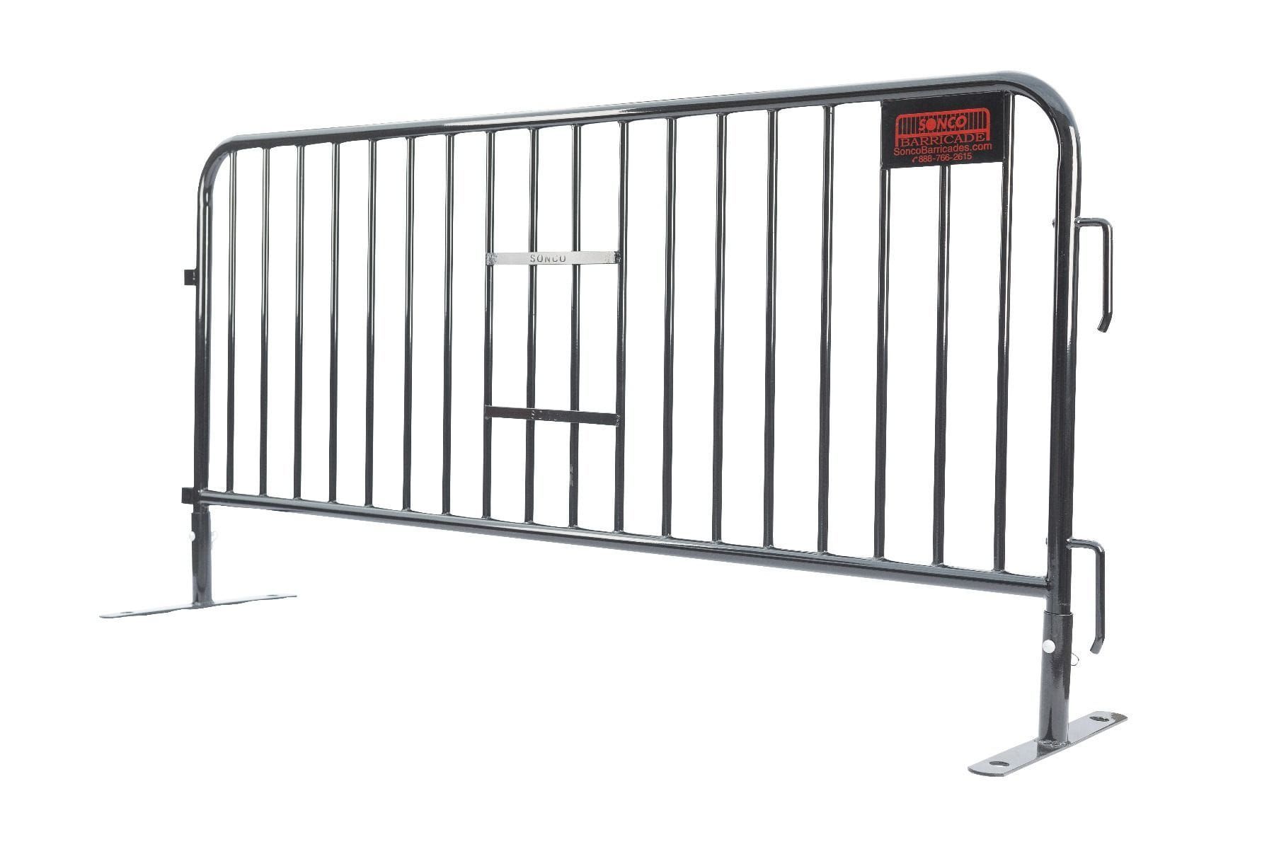 Heavy Duty Interlocking Metal Barricade 7.5 ft DuraGuard S-220 Powder Coated Finish VIP Black