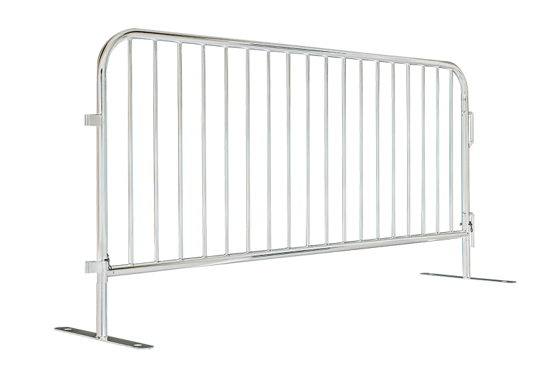 Heavy Duty Interlocking Metal Barricade 8 ft LineGuard S-400 Hot Dip Galvanized Finish Red Color