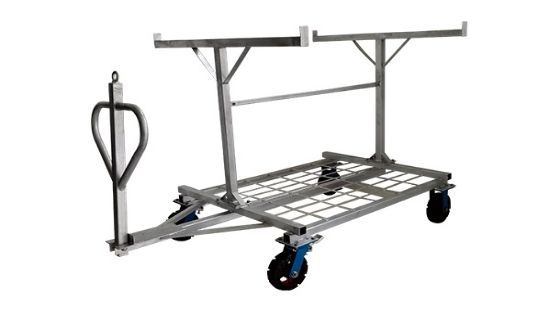 Metal Barricade Cart with Large Wheels